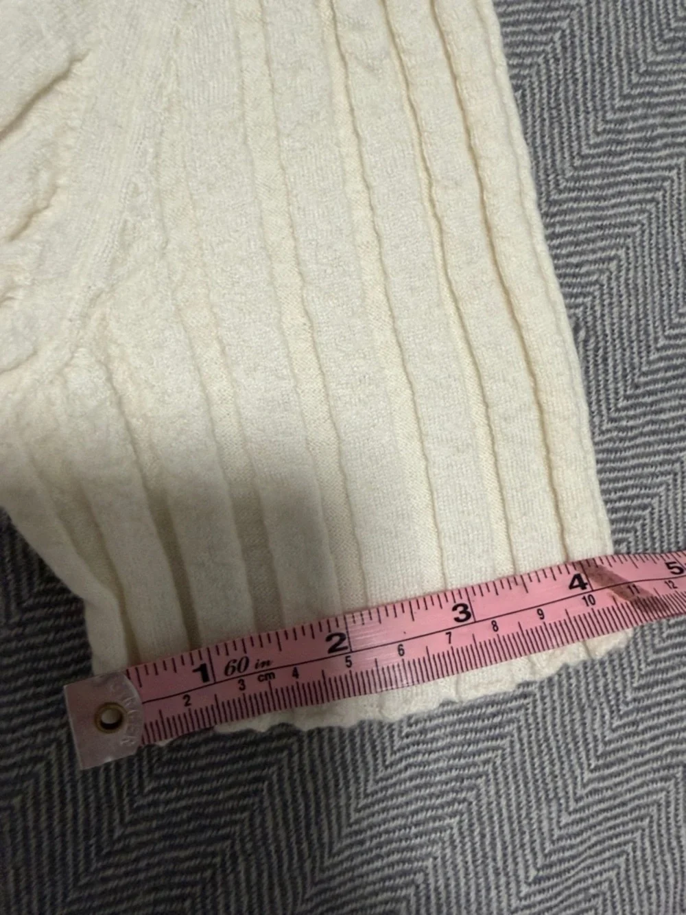 Helmut Lang Cream Wool Ribbed Crewneck Short Sleeve Top - Picture 9 of 10